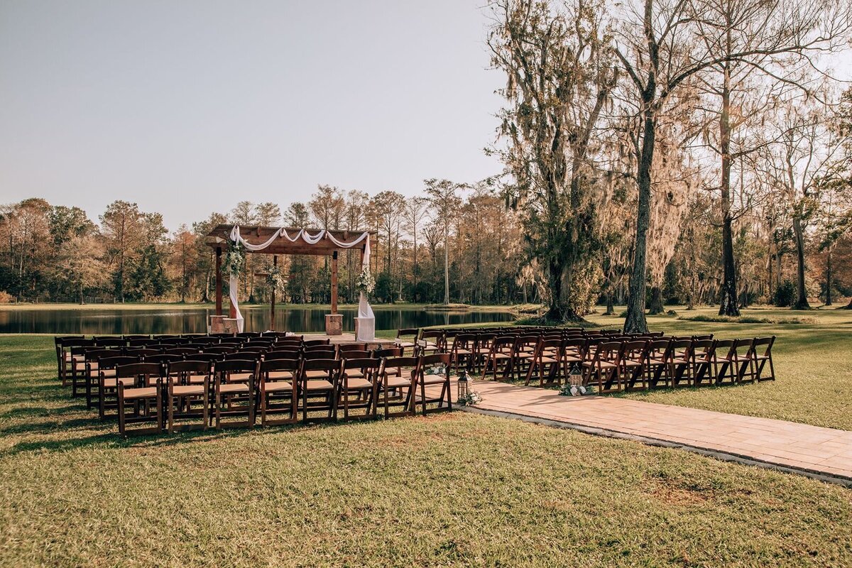 ceremony space at cypress creek farmhouse