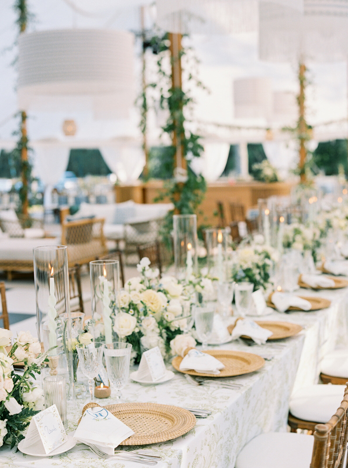 Immersive and Luxury Private Estate and Tented Wedding with Blue, Green and White Color Palette-23