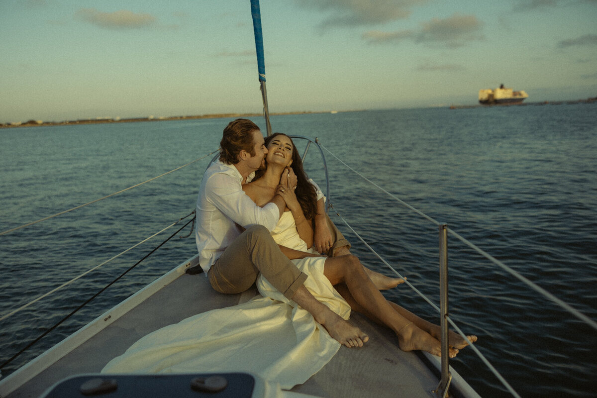 Thuy Tran Photos captured this intimate elopement on the San Diego waters