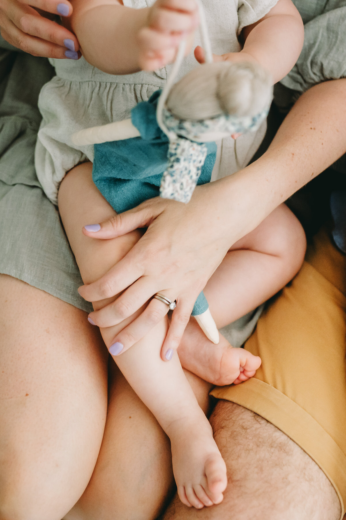 close-up of mom holding baby