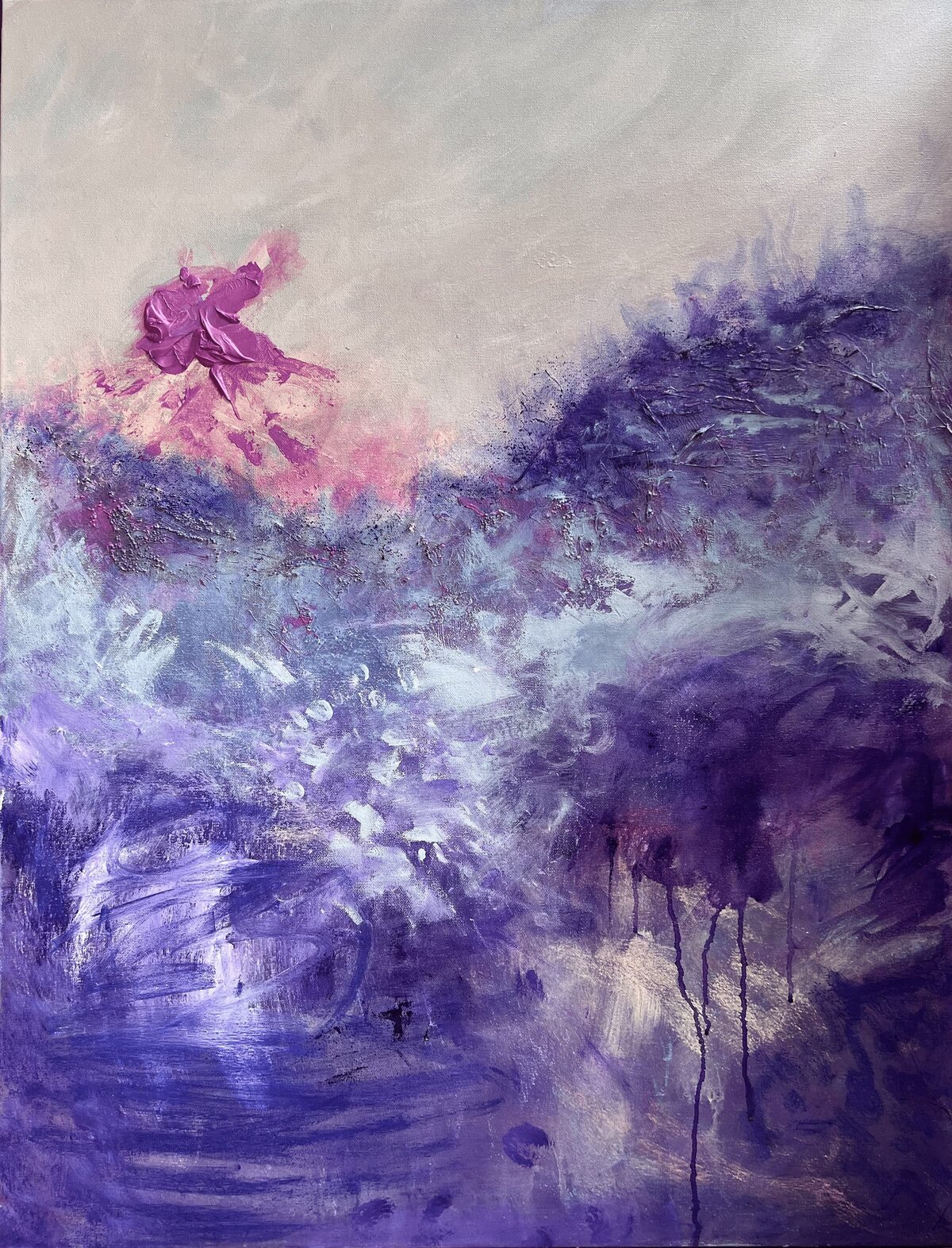 Andrea_Cermanskj_Morning_Walk._Purple_Pink_Blue_Flowers_Abstract_Painting