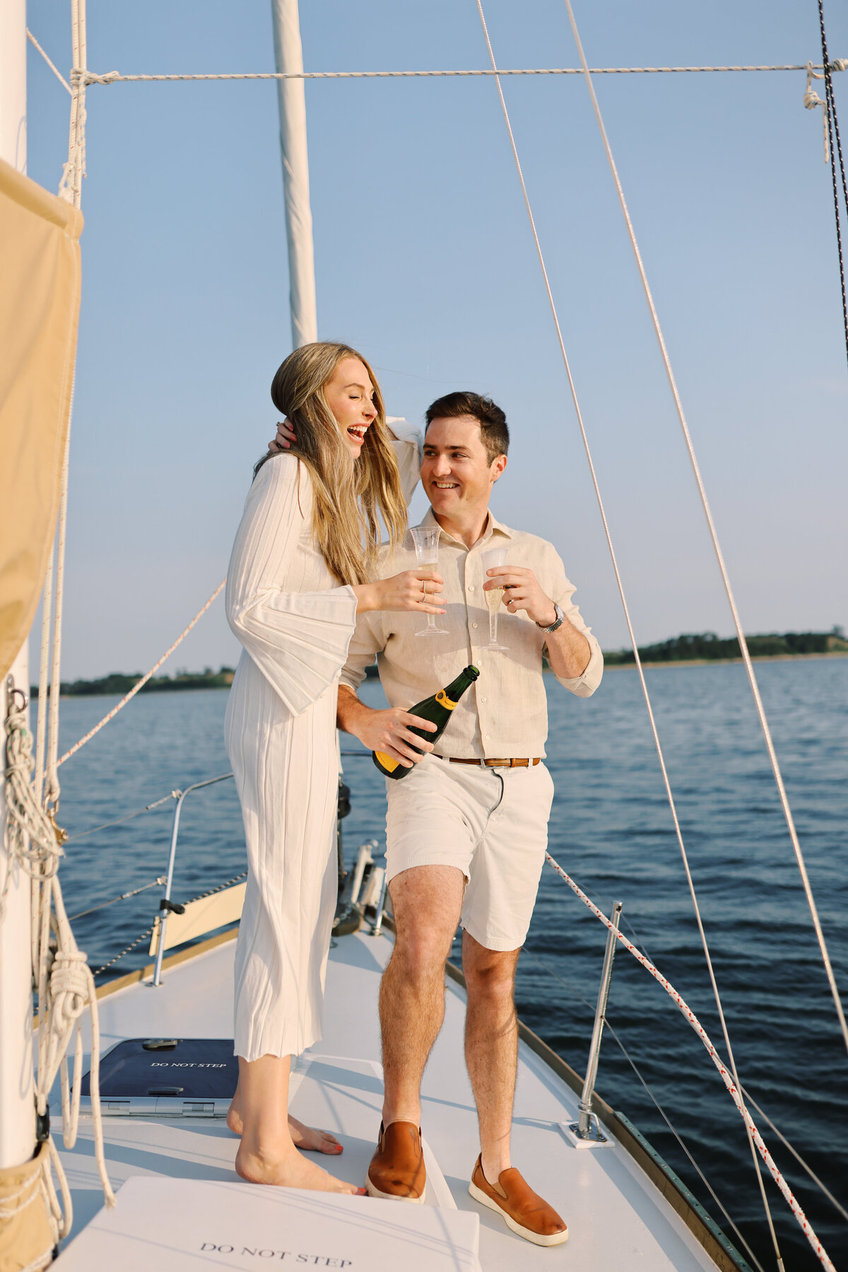 Cape Cod Engagement Photography on a Sailboat 1