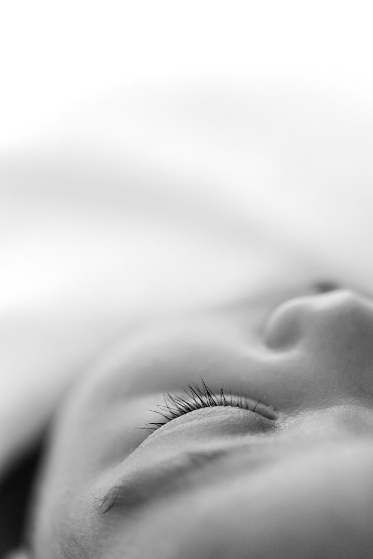 A closeup of a baby's eyelashes at her Nova Studio Photography photo session