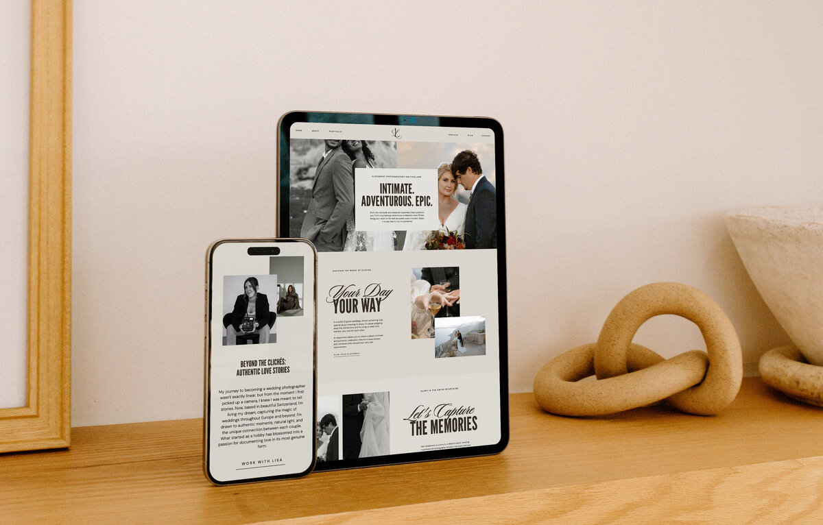 Photographer Website Template 2 Mockup Showit 