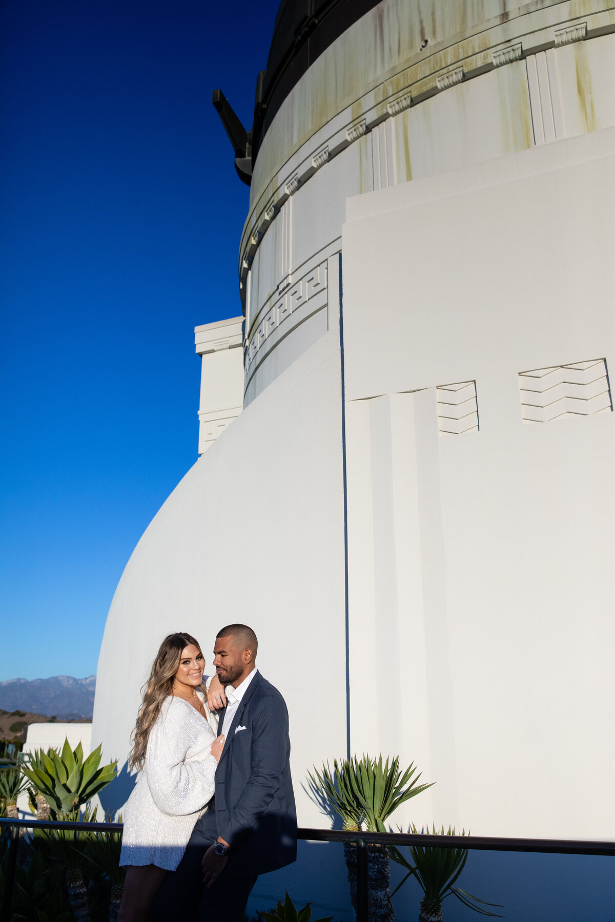 Dome of Griffith observaroty with couple leaning