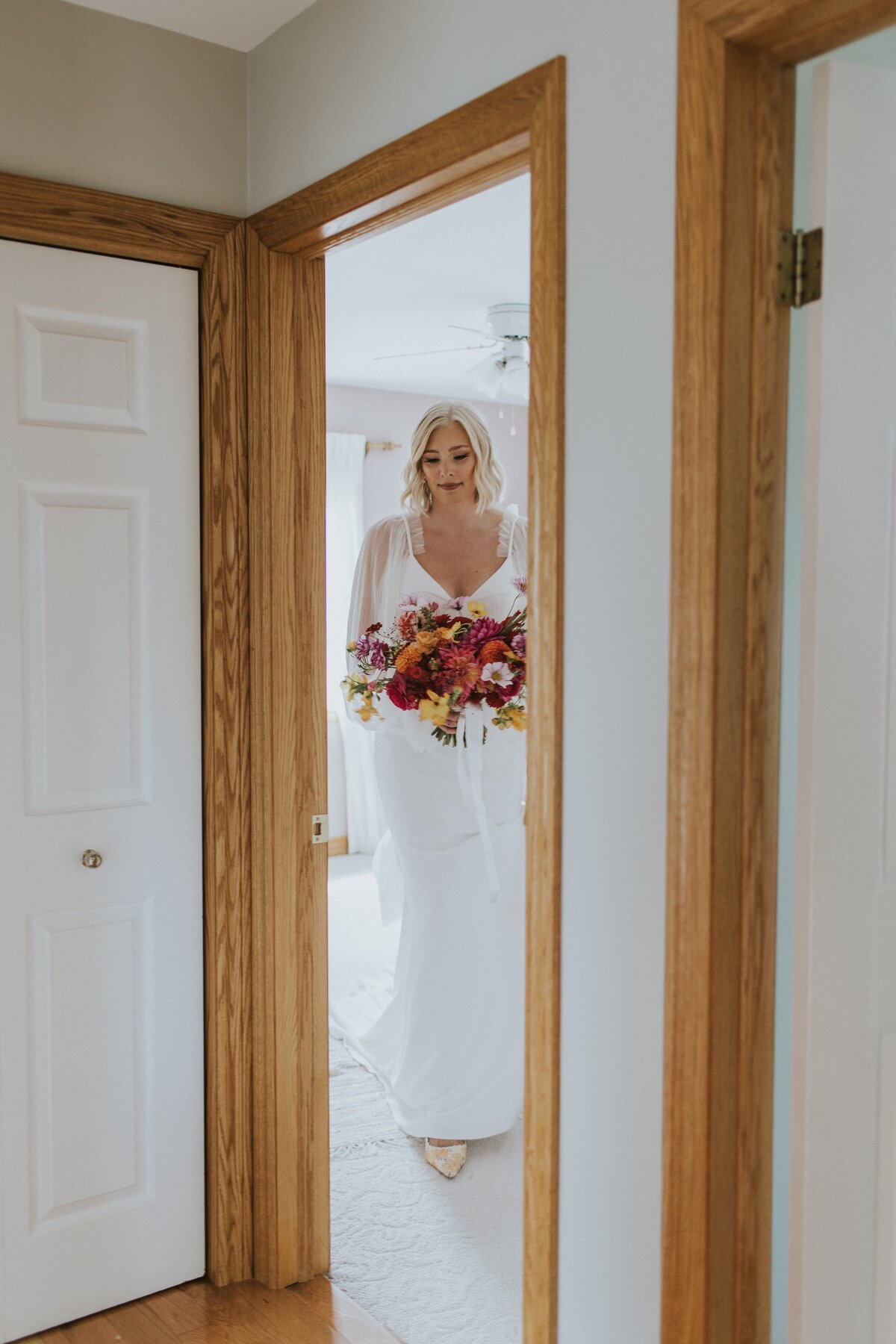 K+J Backyard Farm Wedding Colourful Flowers10