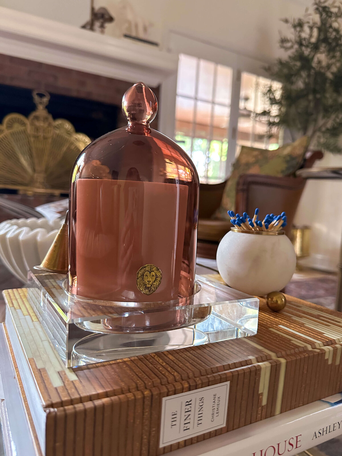 moody fall home decor - orange cloche