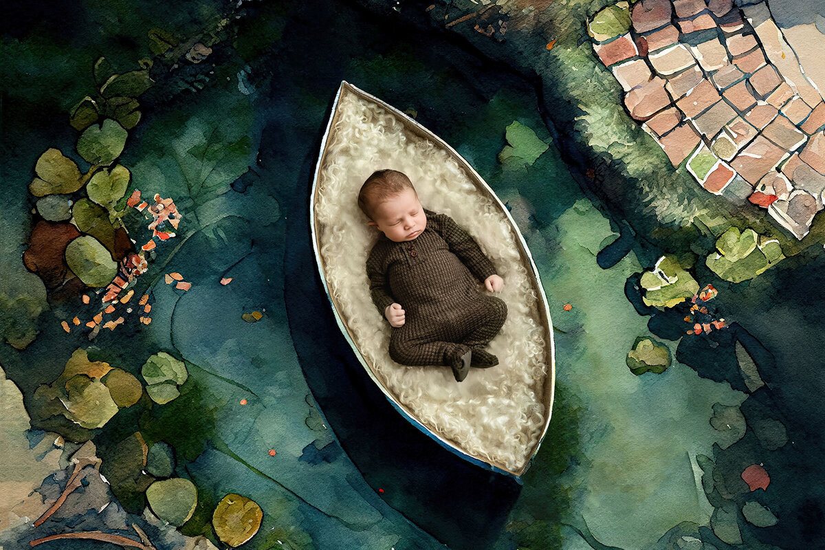 Buck-County-Neborn-Photography-Baby-on-a-watercolor-boat