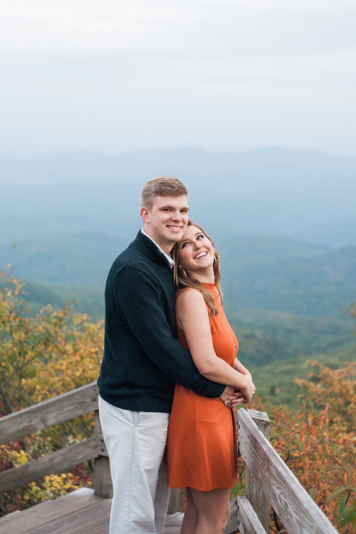 Adventurous Blue Ridge Parkway engagement session photographed at Rough Ridge by Boone Engagement Photographer Wayfaring Wanderer.