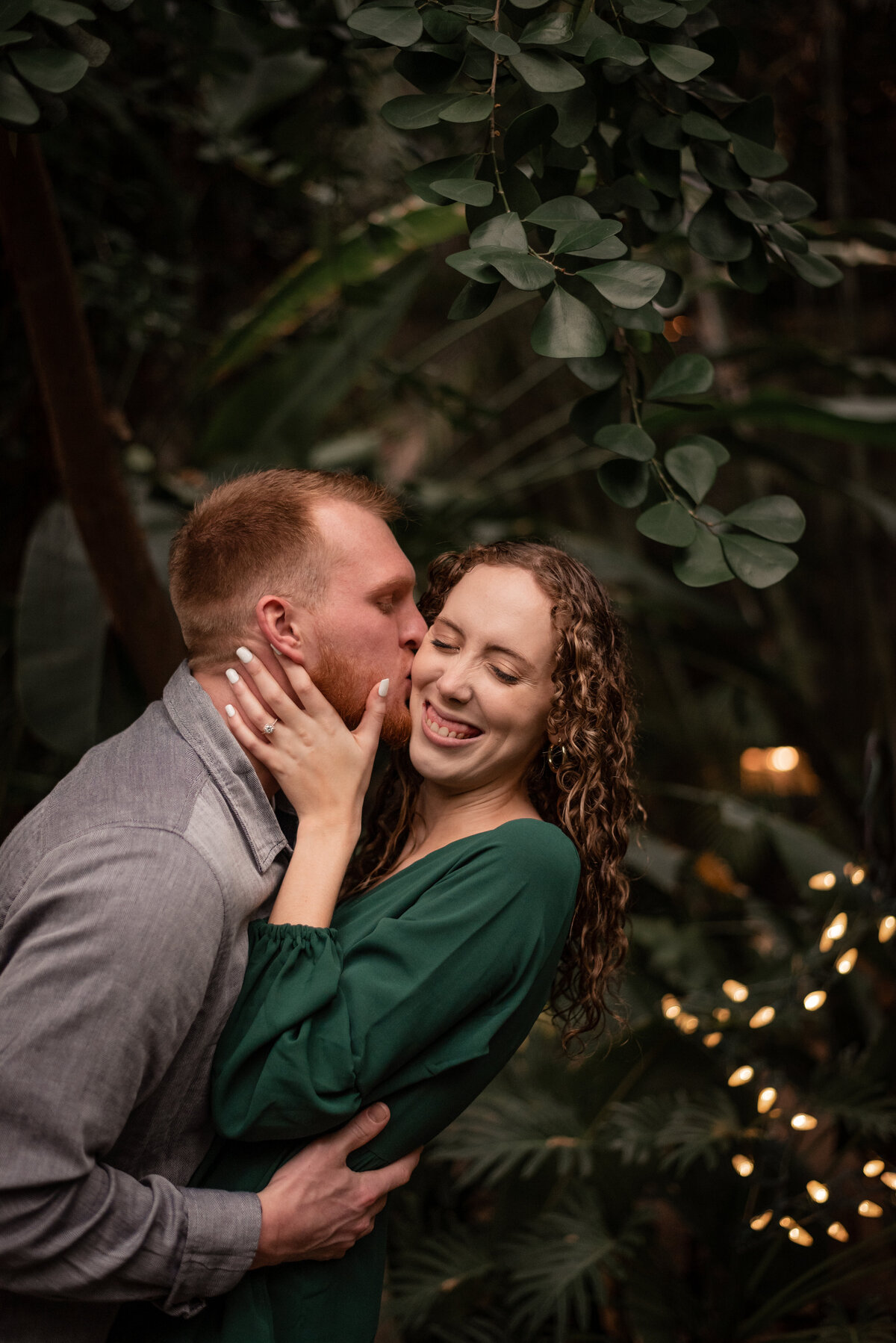 cute couples photo at botanical conservatory in fort wayne indiana