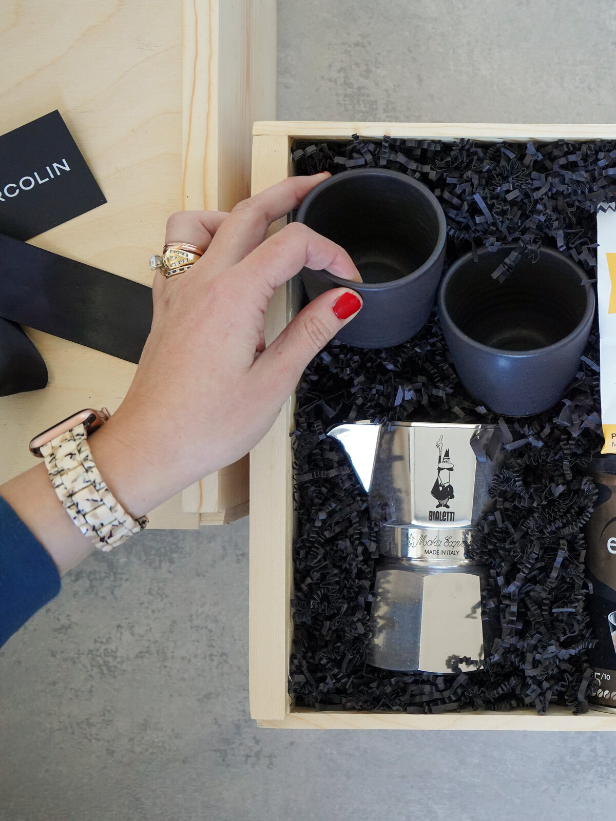 Custom created corporate gift boxes with box+wood Gift Company