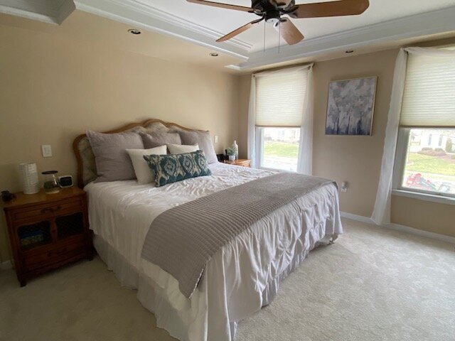 Bed with nightstands and pillows