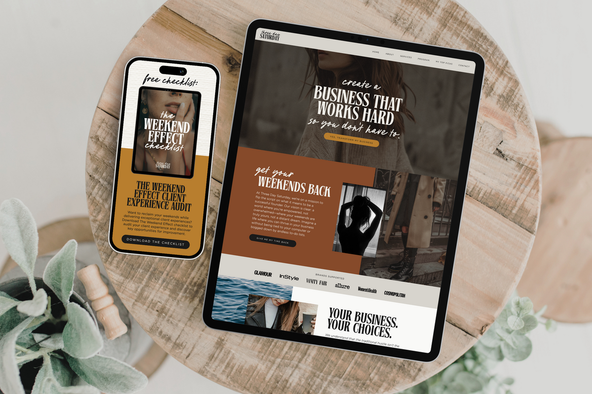 tablet and phone showing a website portfolio piece designed by WebMaven
