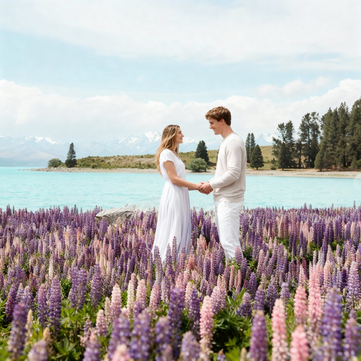 Pre-Wedding Photography Packages at Lake Tekapo during Lupin Season