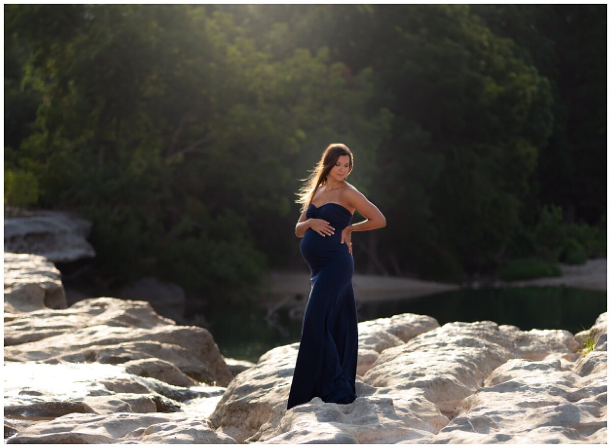 navy-bandeau-maternity-gown