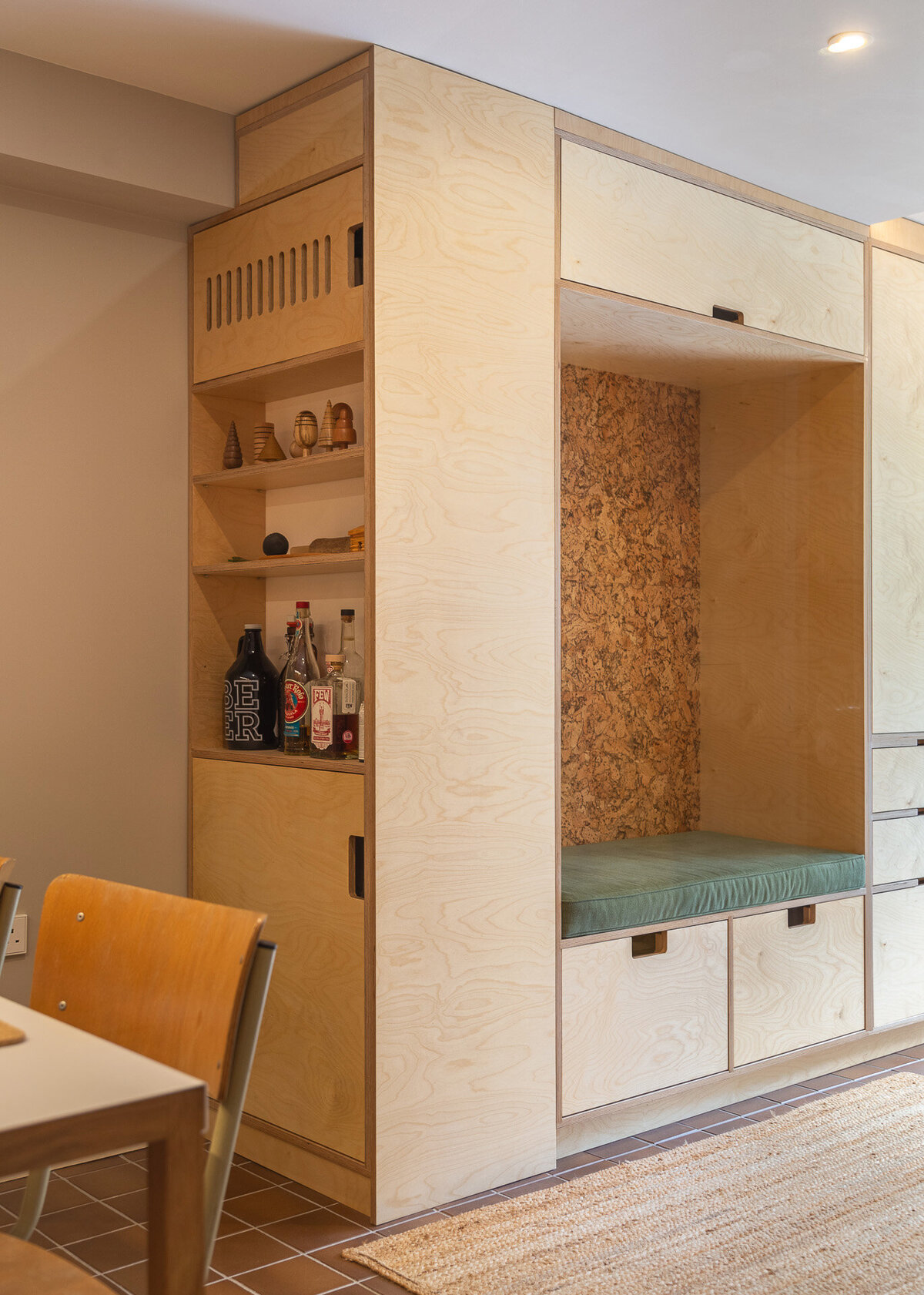 Cork and plywood wardrobe