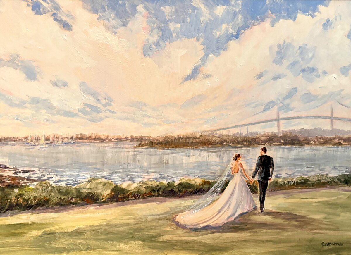 Newport Wedding Painting First look