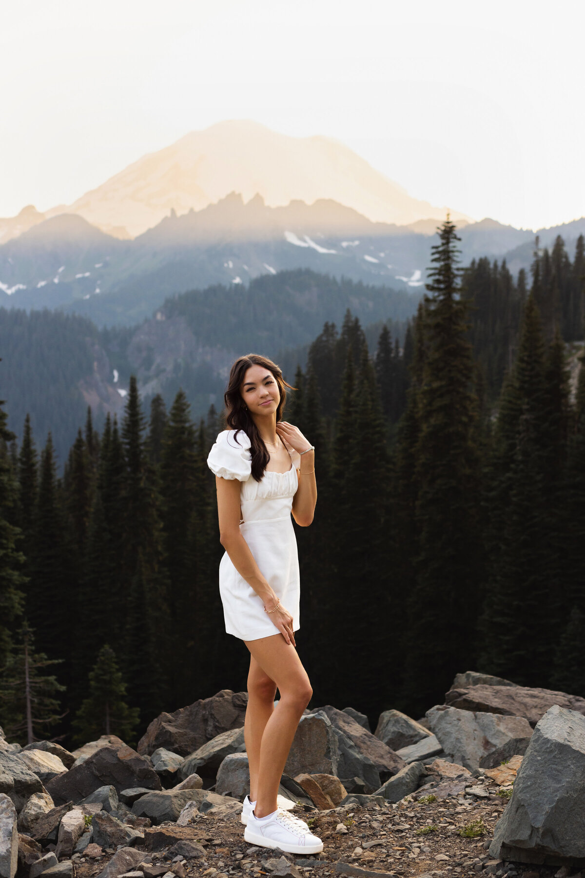 mountrainiersunsetseniorwhitedress