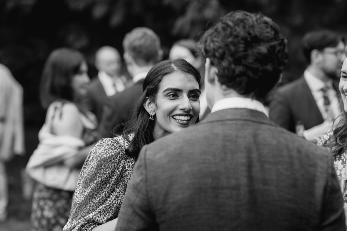 Candid guests portraits at Devon marquee wedding