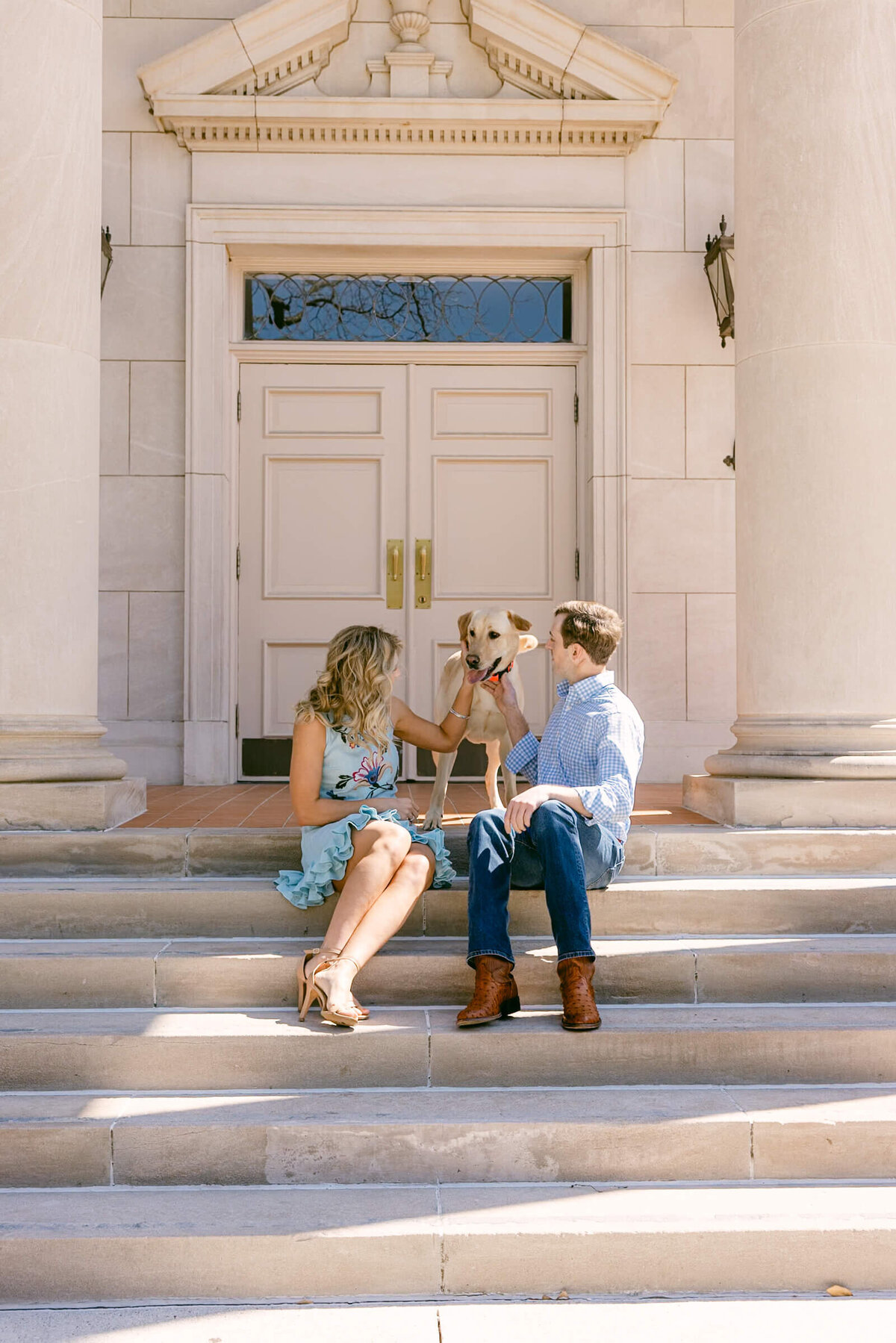 A wedding engagement session photo taken in Fort Worth Texas