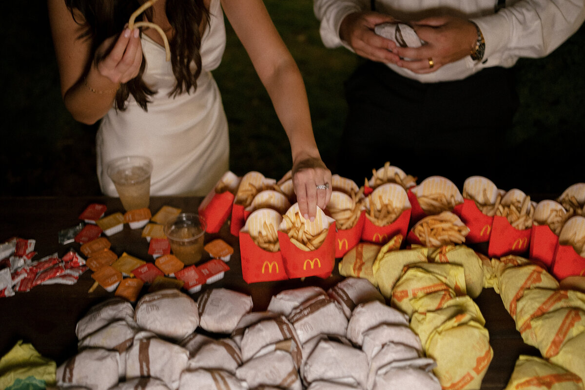 mcdonalds late night wedding snack at La Casa Toscana Wedding Venue Fort Myers Florida