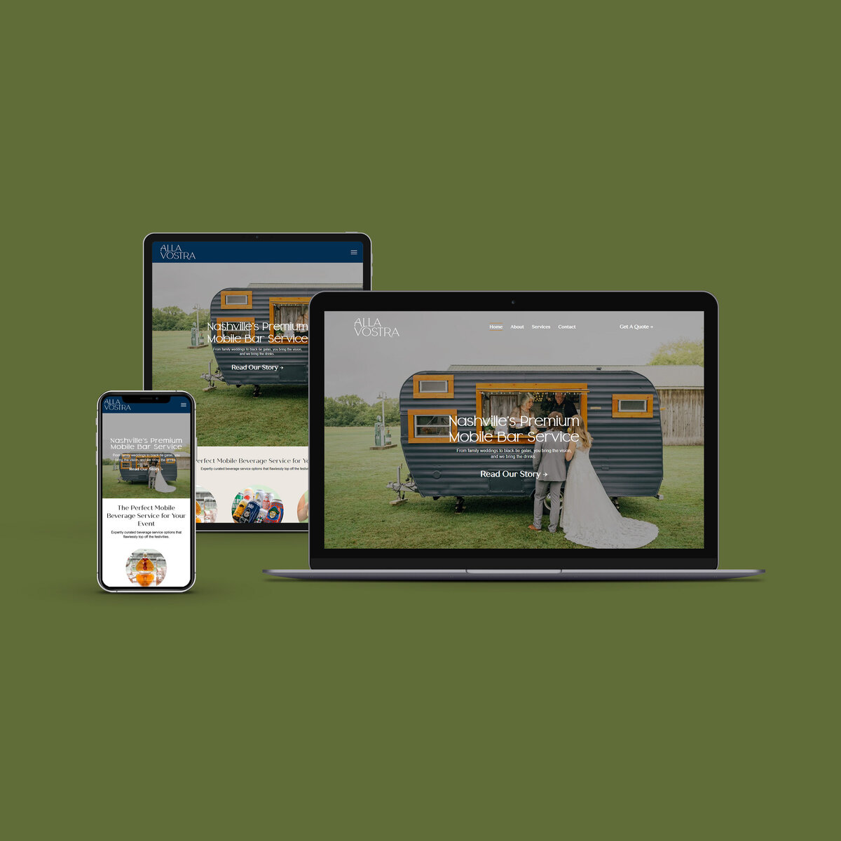 Multi screen mockup olive