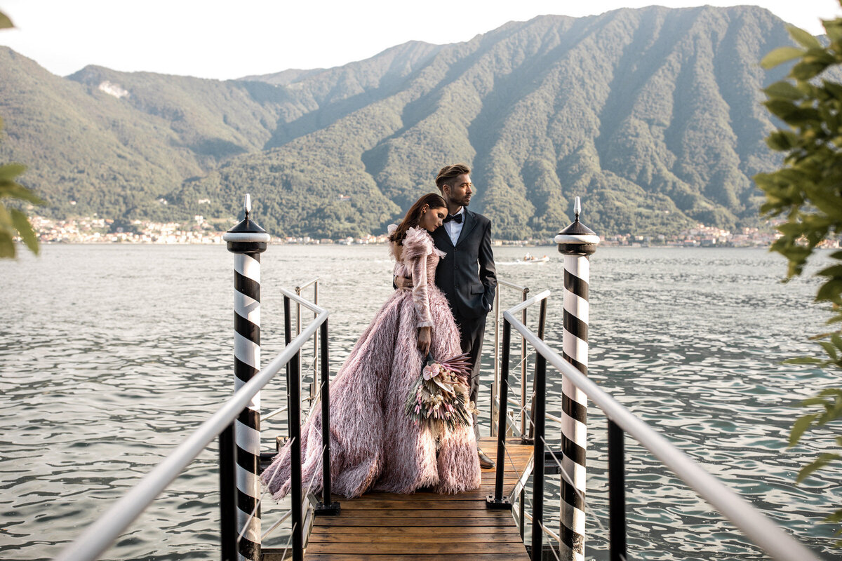 Villa-Balbiano-Lake-Como-Haute-Couture-Pink-Sara-Mrad-Wedding-Dress