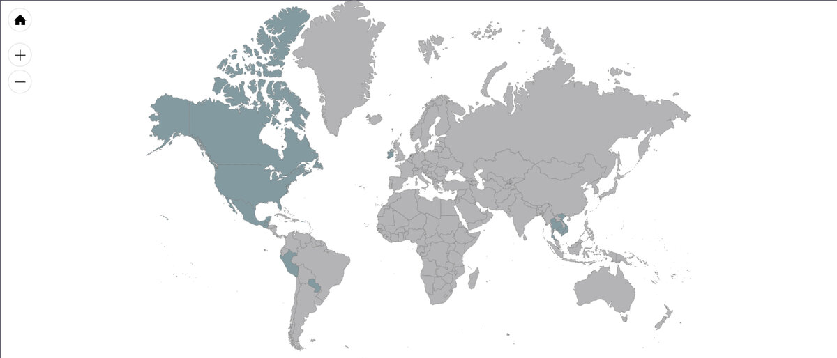 All of the countries Austin and Monica have visited