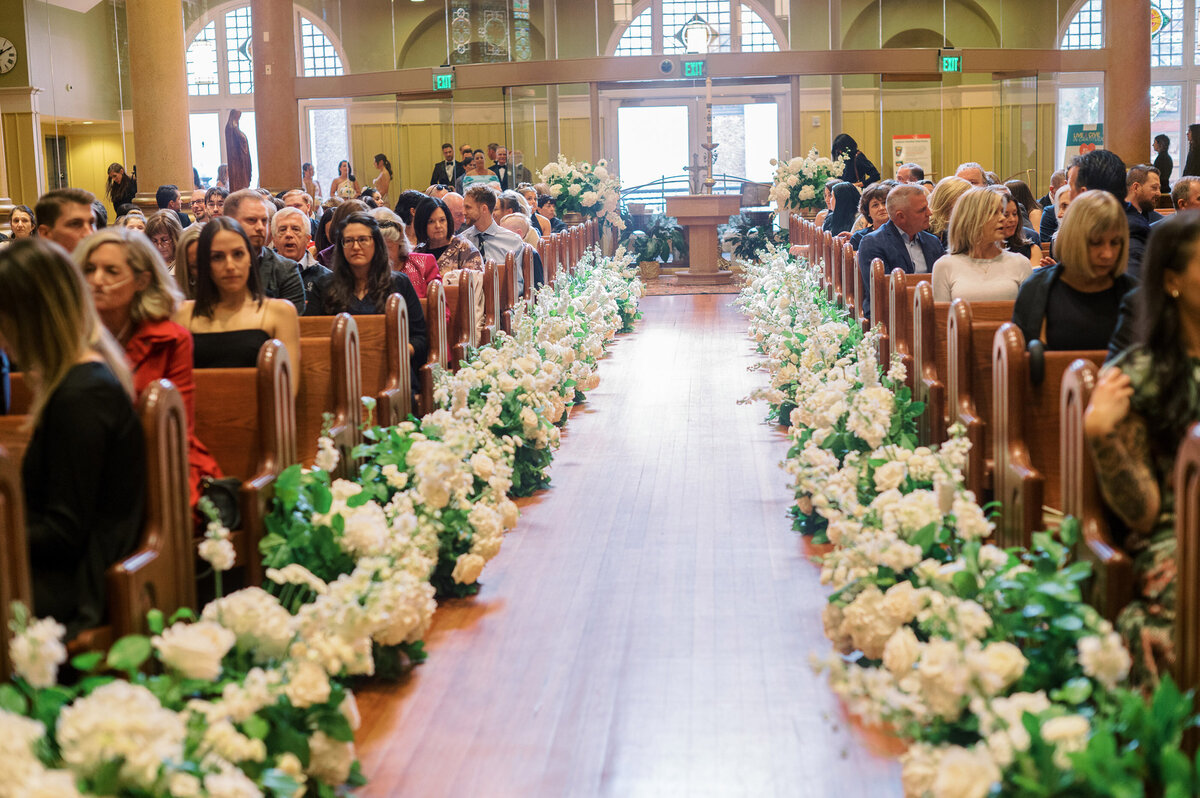 Kate-Murtaugh-Events-Saint-Cecilia-Parish-Boston-wedding-ceremony-floral-aisle