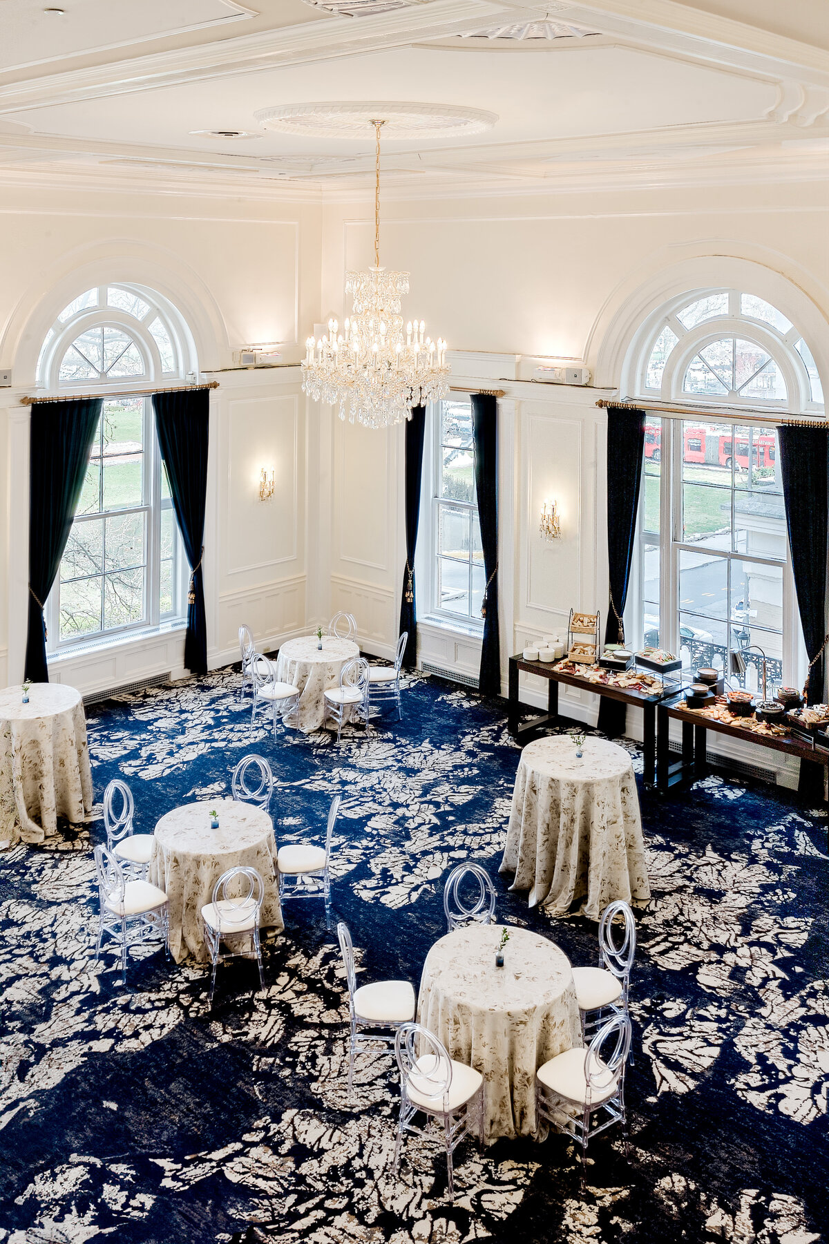 a photo of the new ballroom at pitt university club