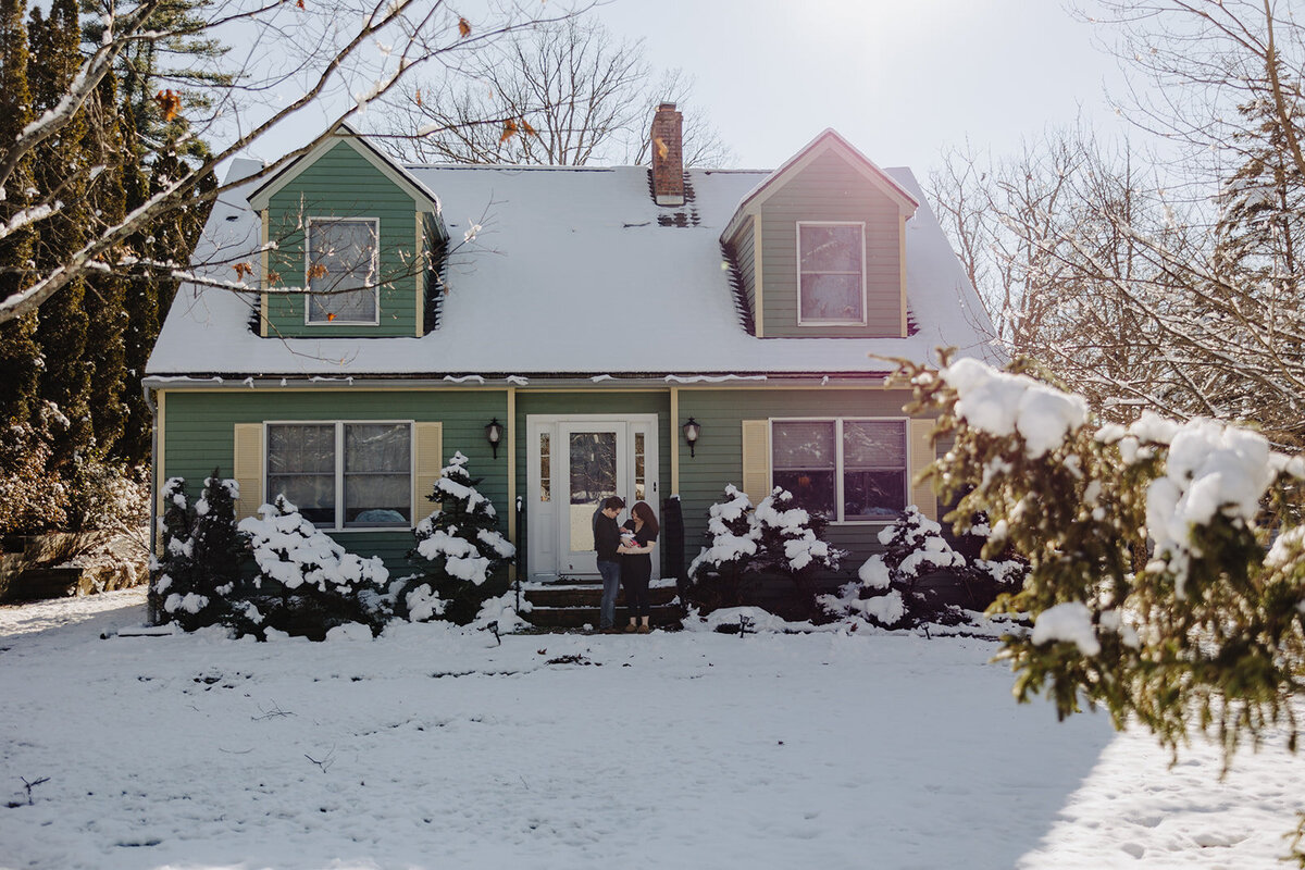 Winter at home newborn session in the Finger Lakes