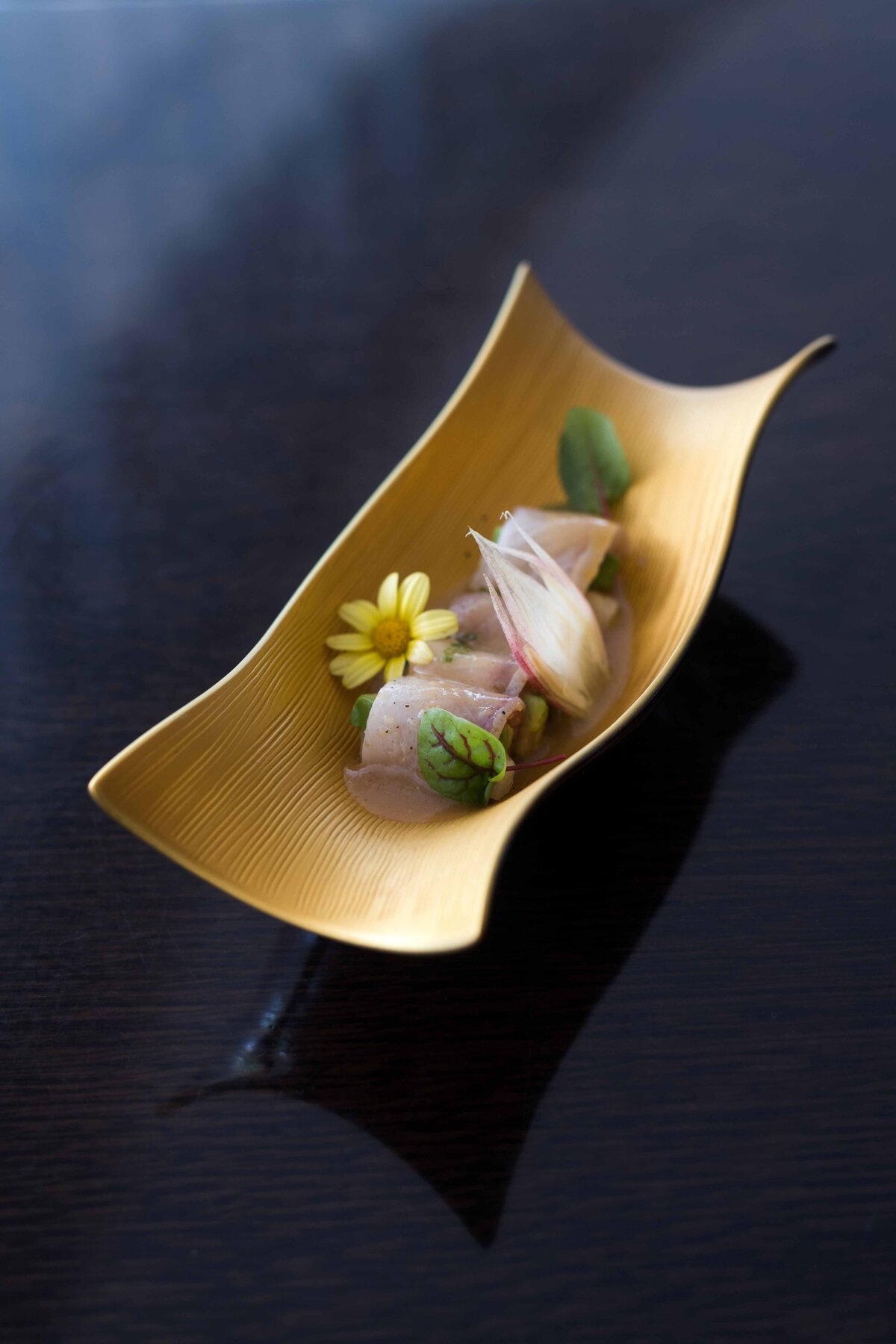 Gourmet Sushi  served in bamboo with flower