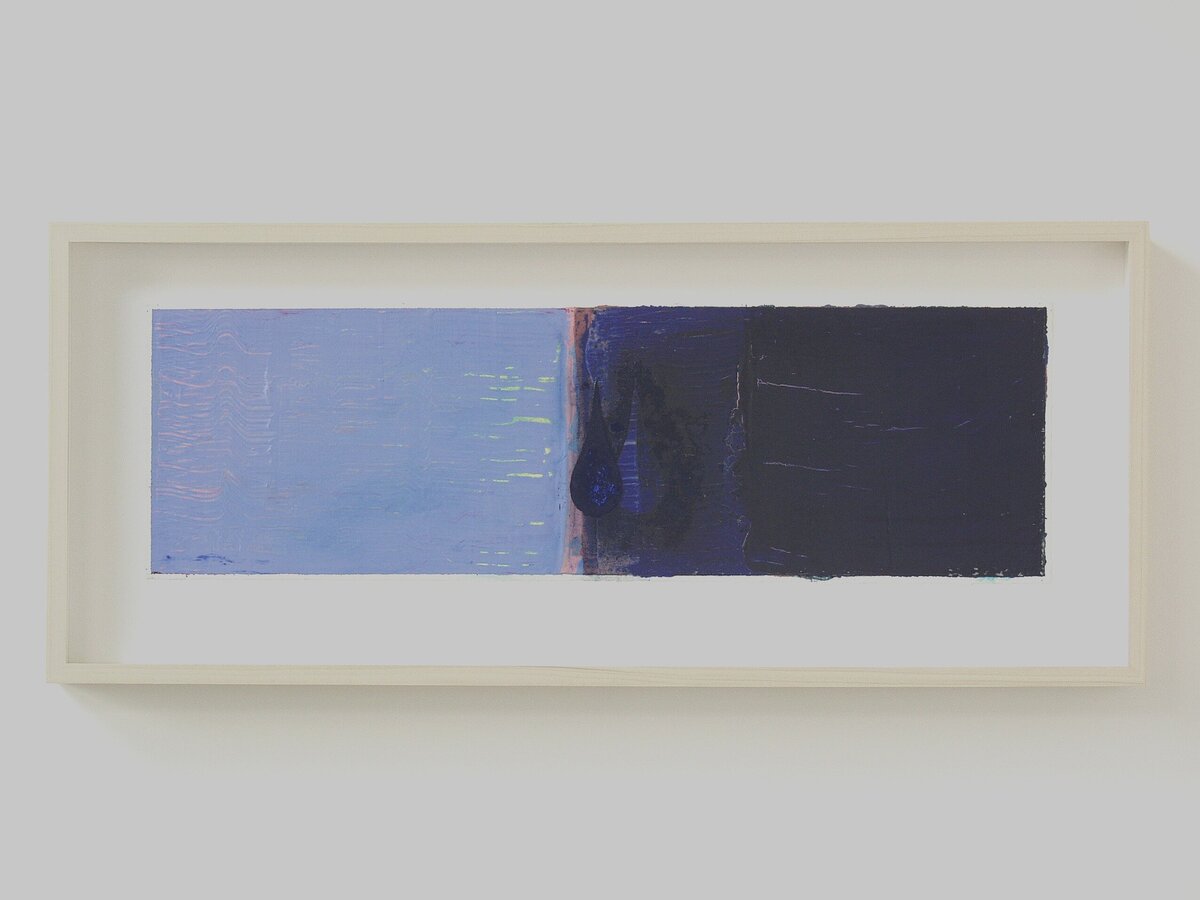 Blue Erosion, 2008 Oil and pigment on paper 45 x 105 cm_11zon