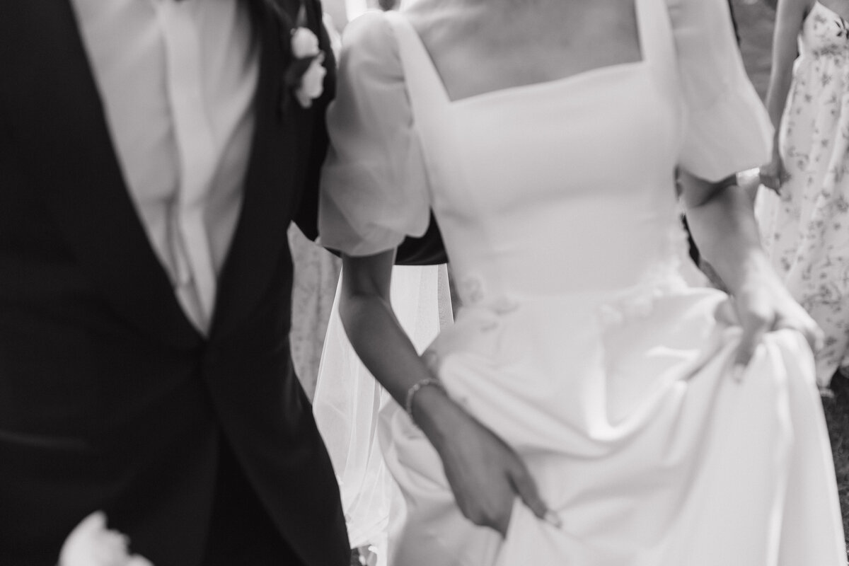 Black and white candid wedding photo Indianapolis
