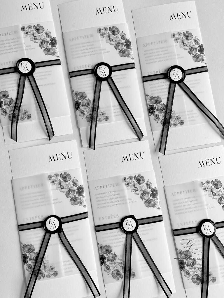 Modern Menus with wax stamp_GDesigners