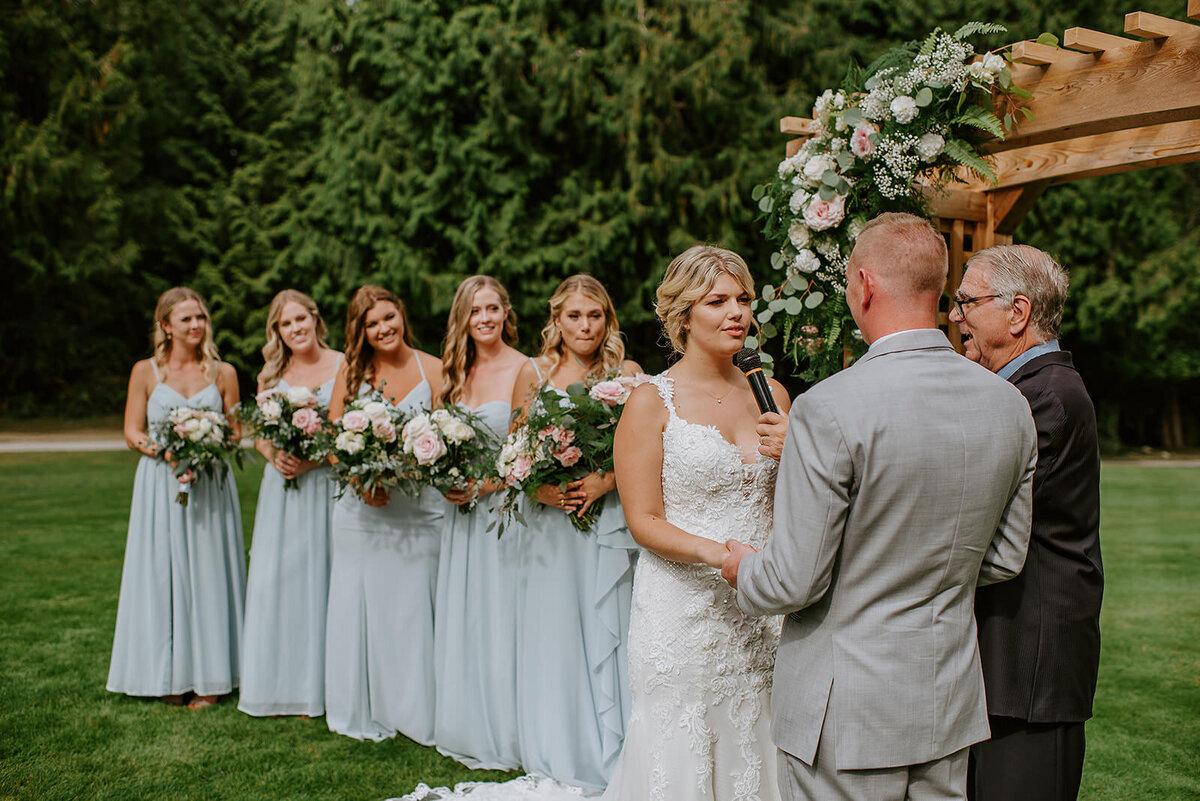 Couple during golden hour at their Roerts Creek wedding on the Sunshine Coast B.C