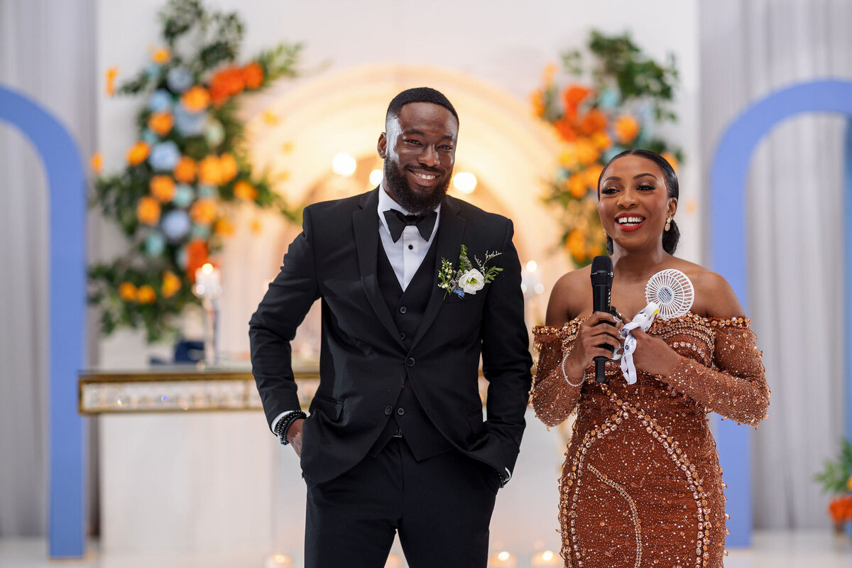 Tomi and Tolu Oruka Events Ziggy on the Lens photographer Wedding event planners Toronto planner African Nigerian Eyitayo Dada Dara Ayoola ottawa convention and event centre pocket flowers Navy blue groom suit ball gown black bride classy  342