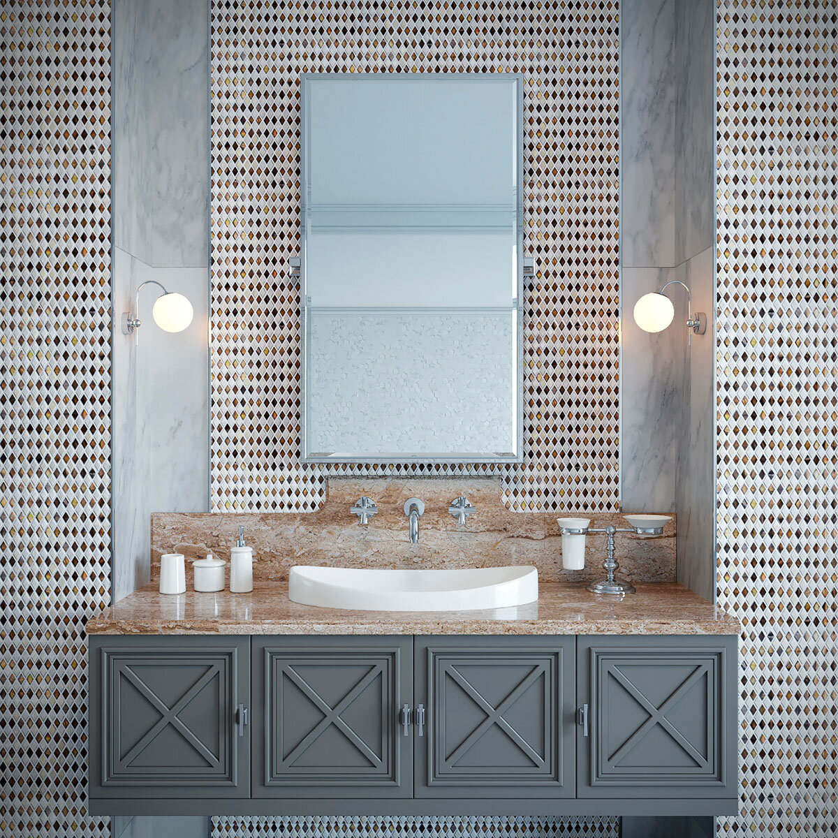 mixed tones bathroom design