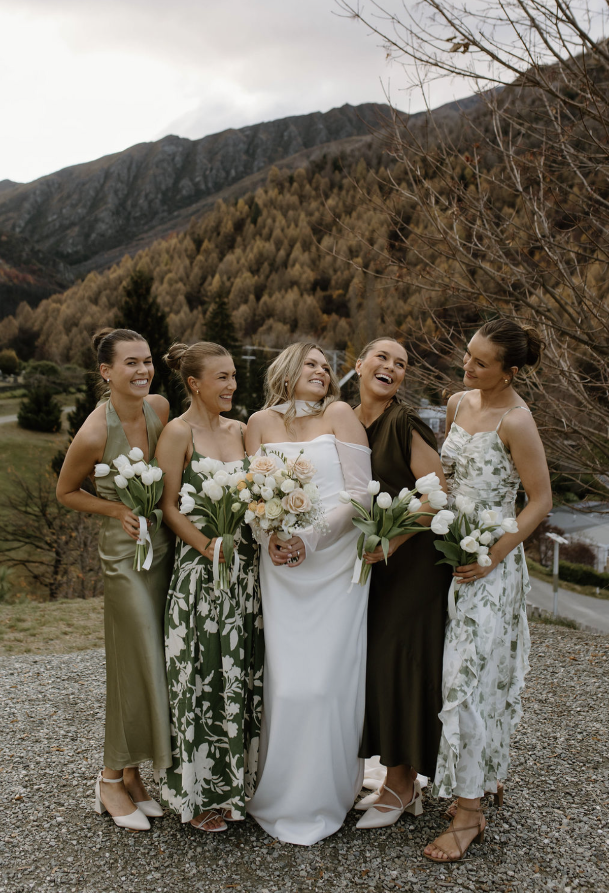 winter wedding bridal party queenstown