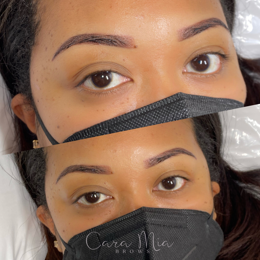 Ombre Powder Brows before and after