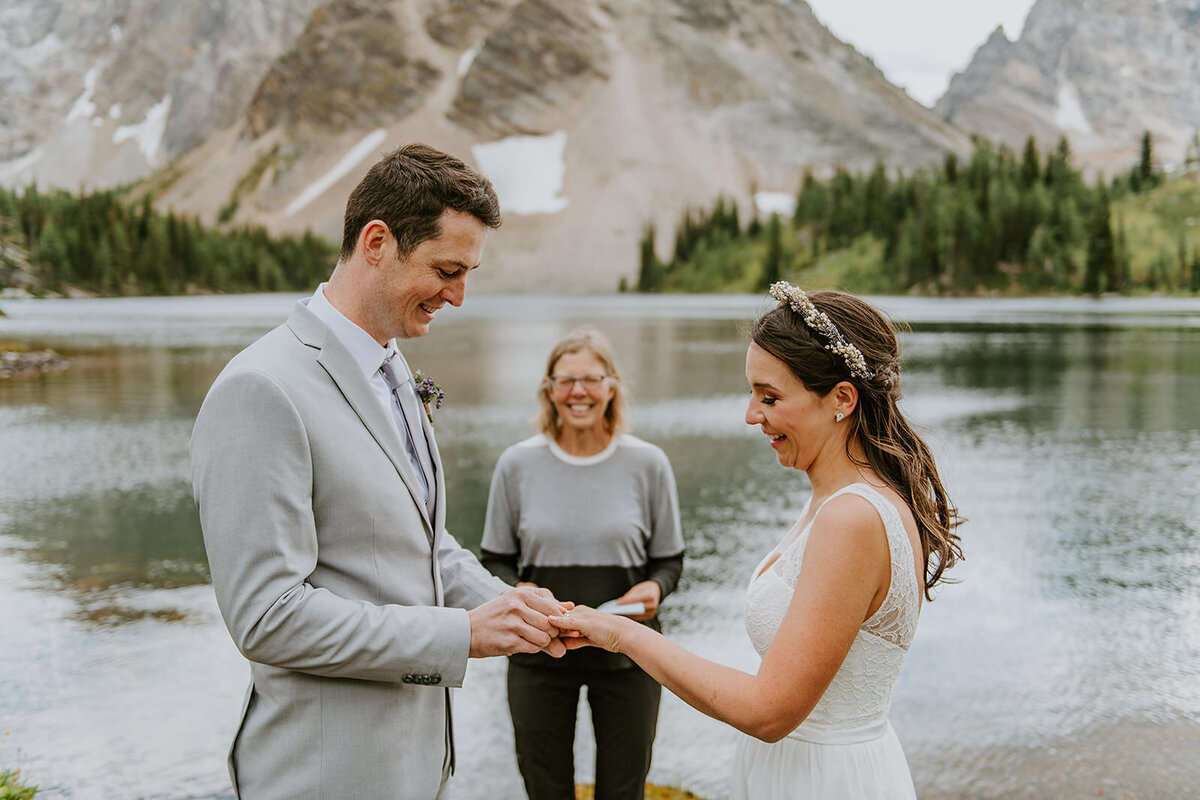 Couple during their Helicopter elopement in Whistler B.c