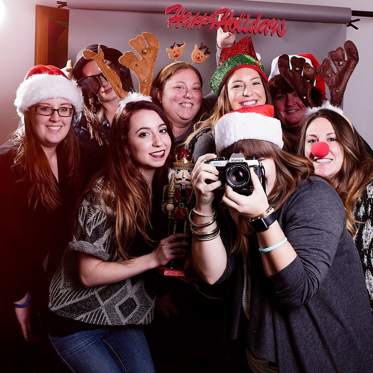 Group portrait at Christmastime