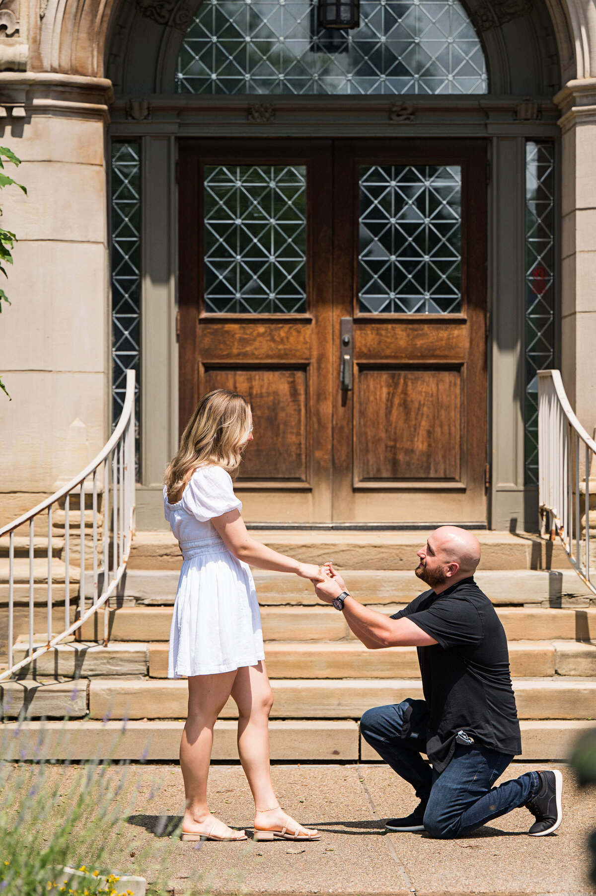 proposal photo outside phipps conservatory pittsburgh