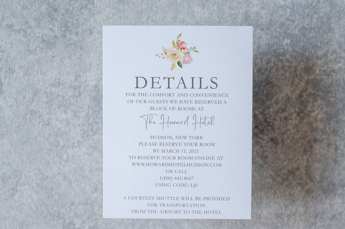 Fruit and Florals Invitation Details Card