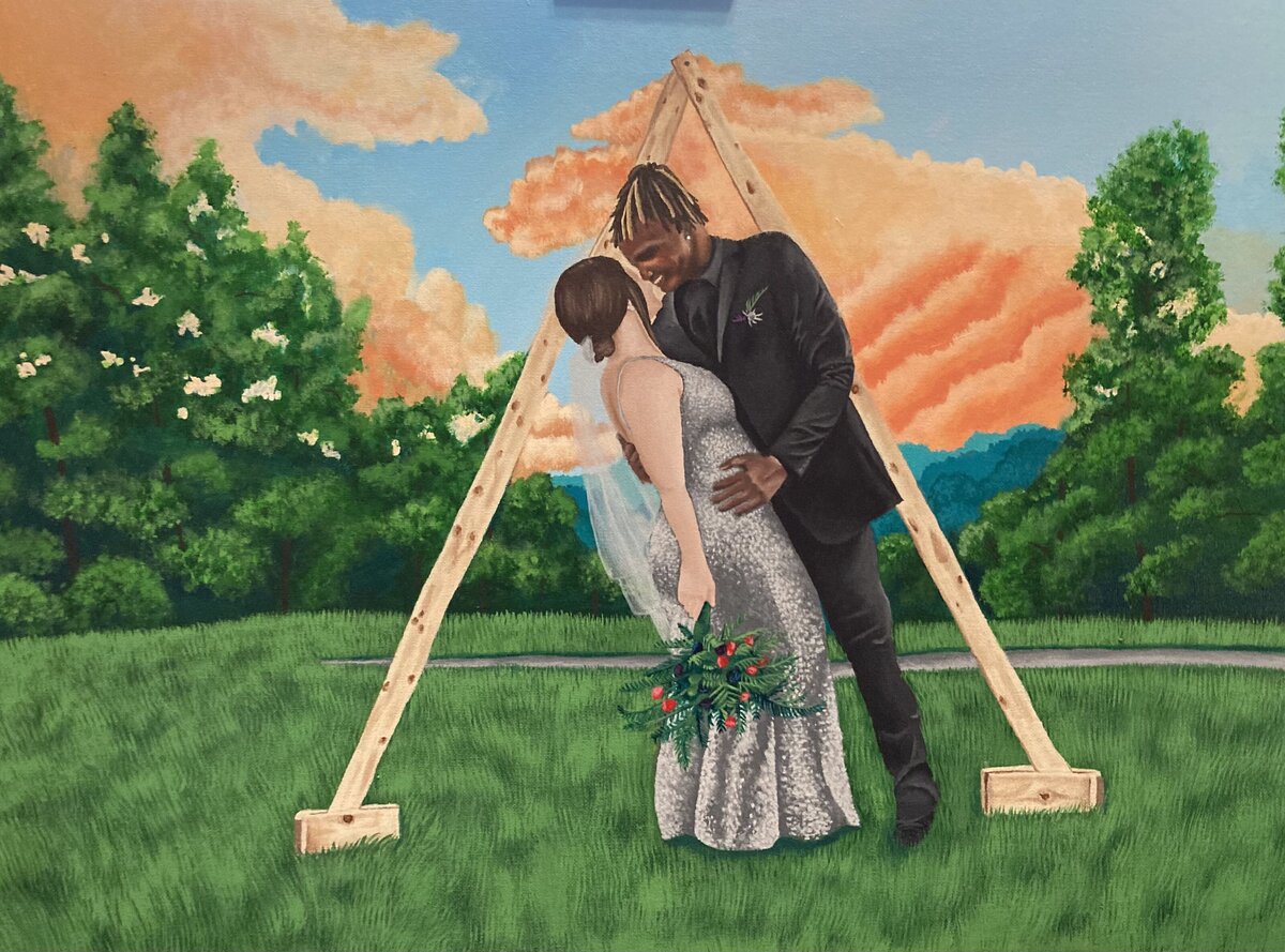Wedding painting at Leeric Lodge in Tennessee