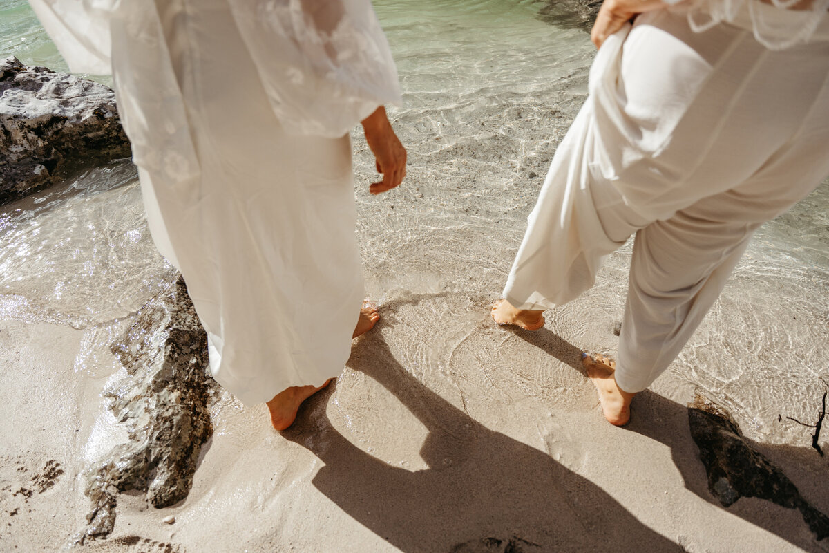romantic couple in sand Soča Valley