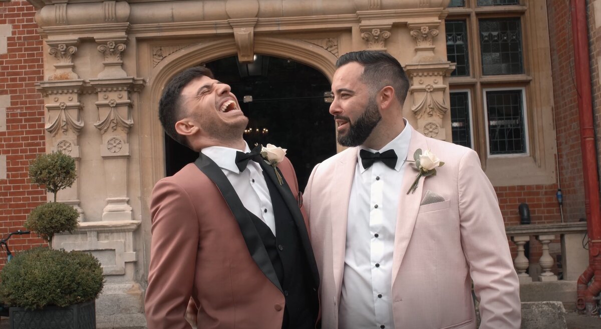 The Groom and Best Man. From the Bride and Grooms wedding highlights film shot at Pendley Manor Hertfordshire by Hertfordshire wedding videographer HC Visuals.