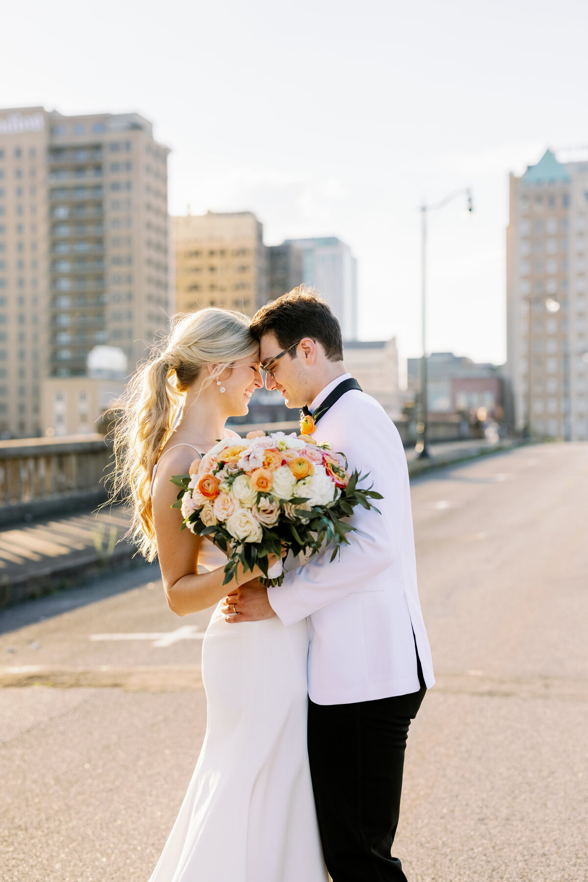 Grace and Will Downtown Birmingham Wedding Portraits by Maddie Moore Photo and Threefold Events