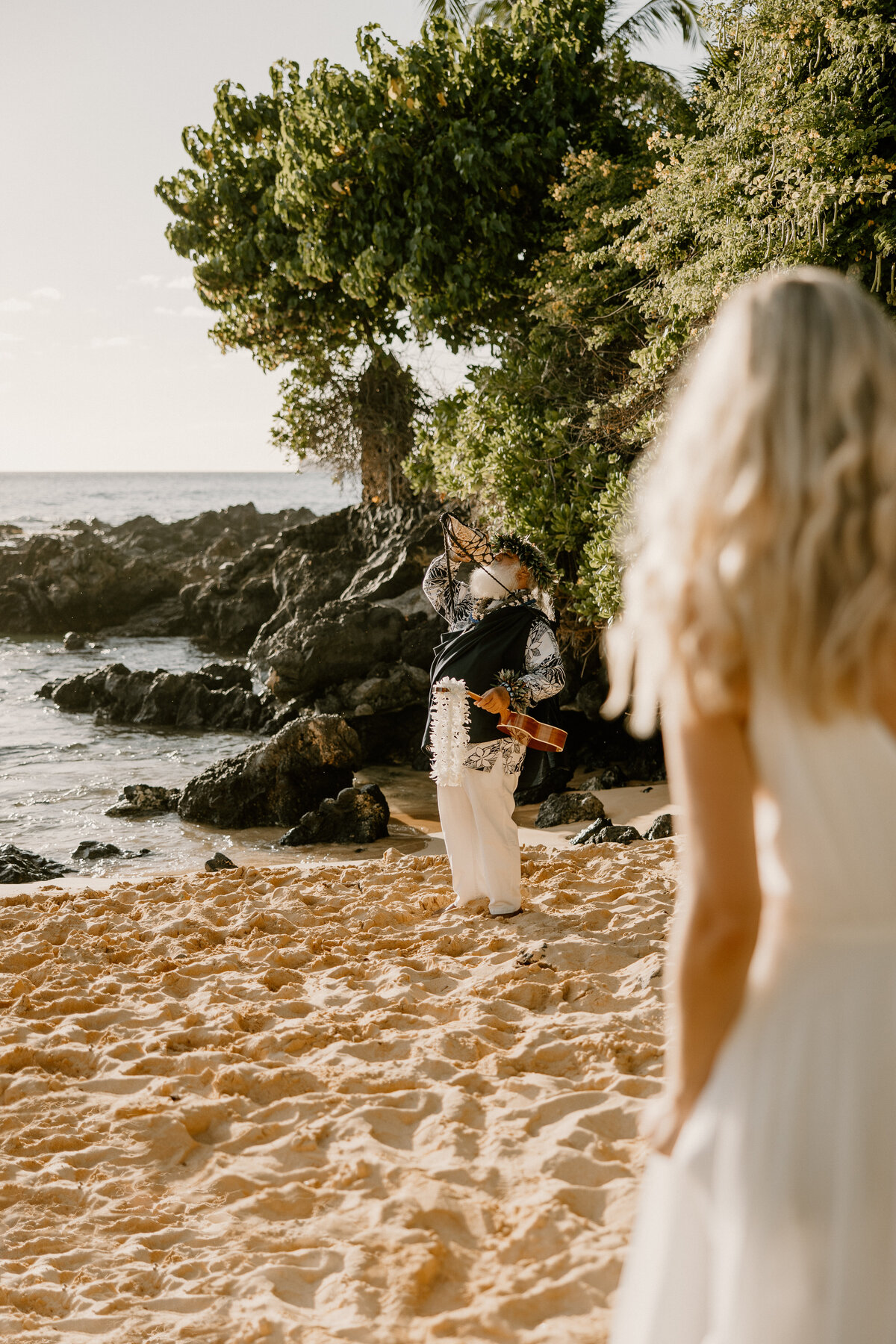 Maui Wedding Photographer captures first look between bride and groom