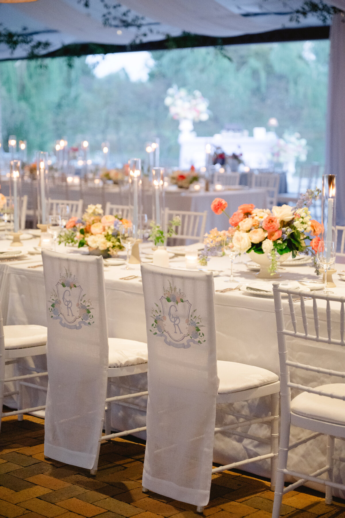 Tables and Chairs at a wedding reception.